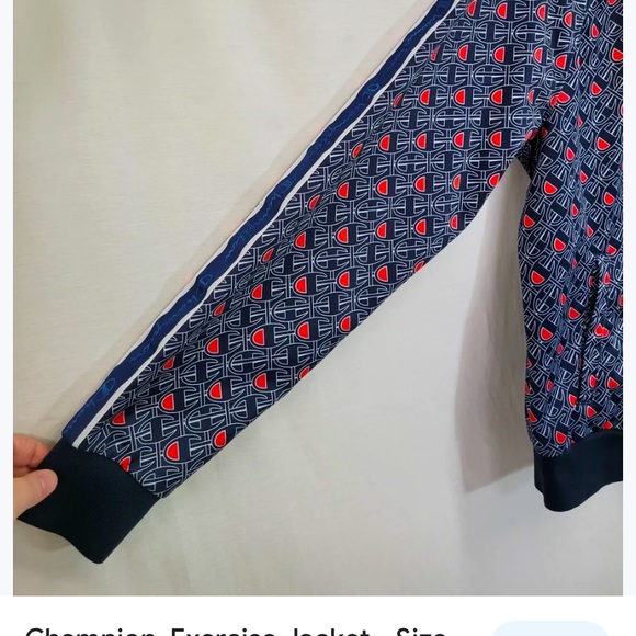 Champion bomber style casual jacket . Size large . Navy blue . NWT ! - Picture 2 of 10